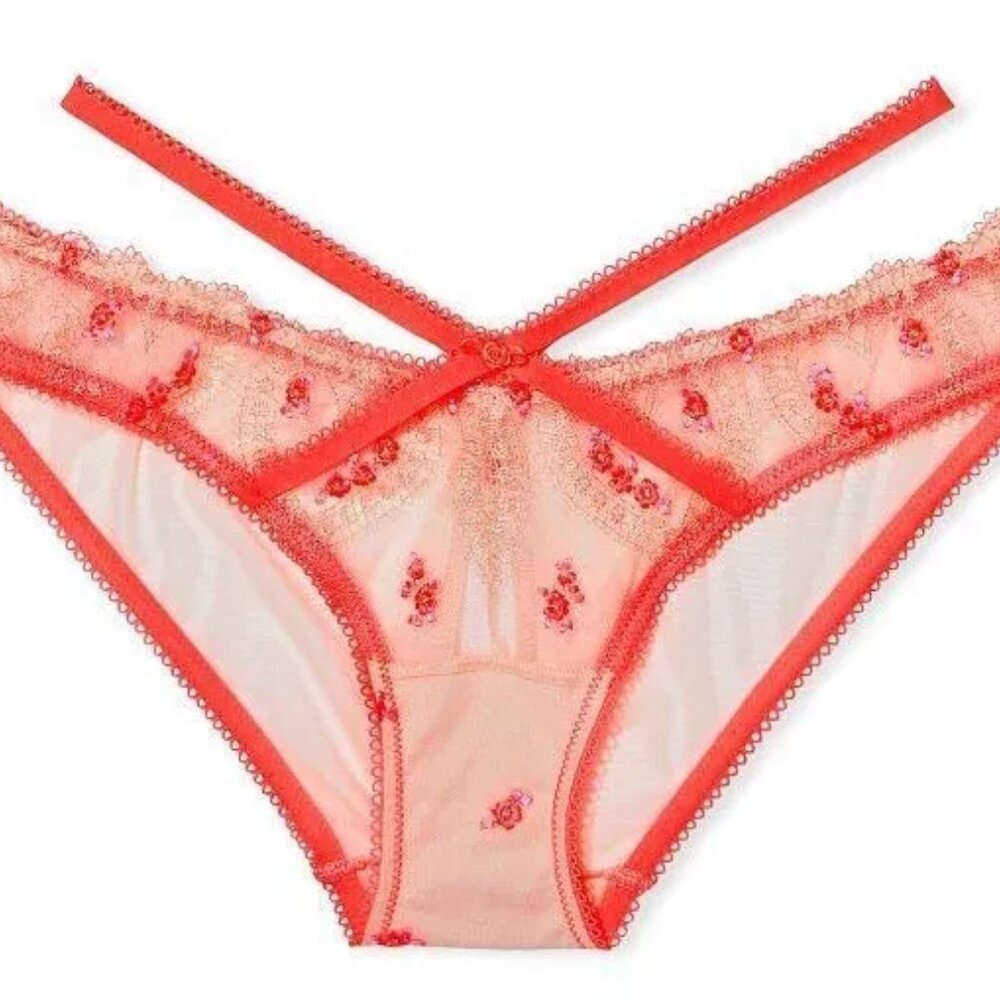 Victoria's Secret Dream Angels Heart Embroidery keyhole cheekini S NWT